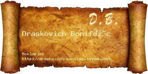 Draskovich Bonifác névjegykártya
